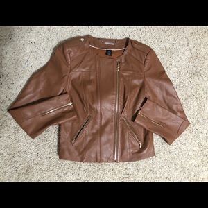 Chocolate brown leather jacket